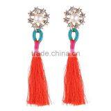 Bohemian Jewelry Imitation Pearls With Long Colorful Tassel Charms Earrings for Women thumbnail-2