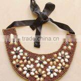 Seed Bead Flower Necklace thumbnail-1