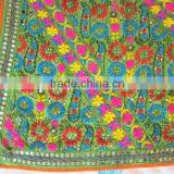 Green Multicolor PHULKARI GEORGETTE DUPATTA SHAWL, Sequin Hand Embroidery thumbnail-2