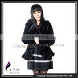 CX-G-A-209 2016 Black Knitted Rex Rabbit Fur Jacket thumbnail-3