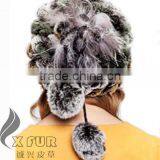 CX-C-68B New Products Wholesale Lady Winter Hat Rex Rabbit Knitted Hat / Snood thumbnail-6