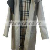 New Fashion Ladies Trench Coat Classic Style Custom Made Jacket Lady Grey Wool Trench Coat thumbnail-5