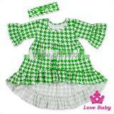 New Arrive Children Clothing Ruffle Girl Latest Dress With Bow Headband Designs Photos Baby Frock Pictures thumbnail-3