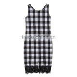 ShiJ 2017 New Design Brand Casual Black White Lattice Lace Vest Women Dresses thumbnail-2