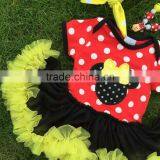 NEW ARRIVAL Newborn Girl Clothes Micky Mouse Tutu Dress Romper Red Kids Romper With Matching Necklace and Headband thumbnail-5