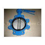 DN50 / DN100 Stainless Steel Lug butterfly valve with DIN or ANSI flange , Metal seated