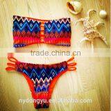 Geometry Pirnted Swimwear Bikini/ Mzyg Halter Bikini Swimwear/ Fancy Bikini Set Swimwear Beachwear