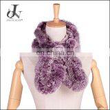 Womens Genuine Rex Rabbit Fur Knitted Warm Scarf