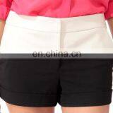 Colorblock Faux Leather Woven Shorts CSS0030 thumbnail-4