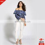 Stripe Necking Printed Women Apparel Dongguan Garment Manufacturer thumbnail-5