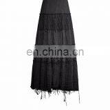Q-309 Punk Rave Gothic Gypsy Black Long Skirt thumbnail-3