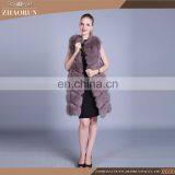 100% Fox Fur Coat Dyed Color Long Type Fox Fur Vest for Women thumbnail-1