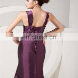 Real Sample Dark Purple Spaghetti Strap Sleeveless Evening Gowns Floor Length Mother Of The Bride Dress With Jacket thumbnail-6