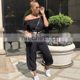 LAITE J2032 Autumn Women Solid Color Jumpsuit Ladies Off-shoulder Playsuit Jumpsuit for Women With Belt thumbnail-3