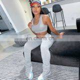 Hot Sales 2020 Summer Women Casual Two Piece Clothing Set Ladies Fitness Yoga Suit 2 Piece Set Women Clothing thumbnail-4