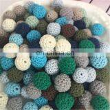 Organic Cotton Handmade 16 mm Teething Crochet Wooden Beads thumbnail-5
