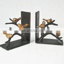 Gold Bird Leafs Design Metal Bookend