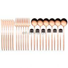 Factory Supply Quality Portable Silver Gradient Royal Gold 24pcs Stainless Steel Cutlery Set thumbnail-3