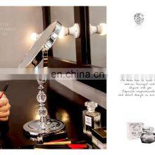 DIAMOND 360 Degree Rotation 1x/2x Bathroom Make up Mirror With Non-slip Base Standing Cosmetic Mirror thumbnail-5