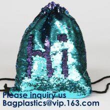 Fashion Bling Sublimation Magic Sequin Drawstring Backpack Bag,Glitter Mermaid Flip Sequin Bag Outdoor Shoulder Reversib thumbnail-4