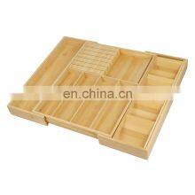 Bamboo Expandable Silverware Organizer Kitchen Drawer Adjustable Cutlery Organizer thumbnail-1