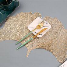 Professional Factory Made PVC Eco-Friendly Tree Shape Luxury Golden Place Mat thumbnail-1