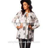 Ladies Vogue New Arrival Women's Vintage High Street Casual White Long Sleeve Cut Out Front Tribal Print Blouse B003 thumbnail-5
