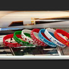 Hot Sale Colorfully Never Give up Printed Silicone Wristbands thumbnail-5