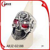 China 2016 New Products Single Stone Ring Designs Skull Rings With Ruby thumbnail-1