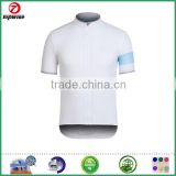 White and light blue top perfomance coolmax cycling jersey