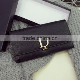 Elegant leather wallet with coin purse for lady