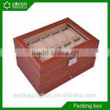 Unique Perforated Wooden Watch Display Box With Drawer Glass Top