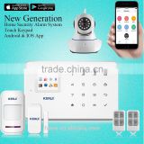 Hottest 2016 Kerui gsm sms based security alarm system with IP camera cover 99 wireless zone Security GSM Alarm system