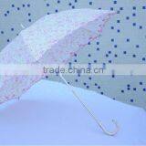 Flower Full Painting Straight Umbrella Both Use in Sun and Rain