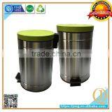 Round Stainless Steel Foot Pedal Garbage Trash Waste Bin for Kitchen Bathroom