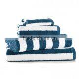 100 Percent Mayfair Blue and White Striped Bath Towel