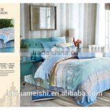 Lake Blue Color Tencel Quilt Cover Set Queen Size 4 Pcs Bedding Sheet thumbnail-4