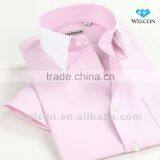 Latest Brand OEM Design Organic Cotton Pink Harmonia Collar Short Sleeve New Men Fashion Designer Shirt thumbnail-1