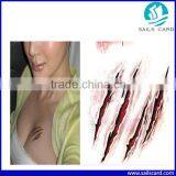 Waterproof Temporary Tattoo Sticker Halloween Terror Wound Realistic Blood Injury Scar Fake Tattoo Sticker thumbnail-3