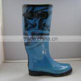 Blue Funky Cheap Rubber Rain Boots