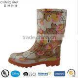(CH.W152) Summer Dress Flower Rain Boots Lady Rubber Boots Factory