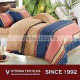 Coral Navy Beige Full Size Bed Quilt Doona Cover Set Simple Ckeck Plaid Brand New