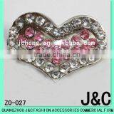 Heart ShapeFlower Rhineston Zamac Button