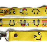 Cheaper Different Smile Face Printing Polyester Lanyard