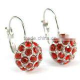 Red Ball Dangle Earrings use Austrian Crystal CSE099