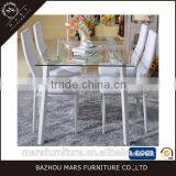 Cheap clear tempered glass dining table LDT016