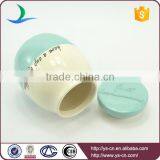 Newest Style Ceramic Canister Jars With Blue Lid thumbnail-3