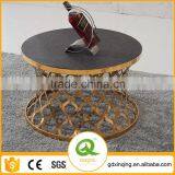 C404 Chinese Home Furniture Rose Gold Marble Coffee Table thumbnail-1