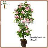 Artificial Pink Hydrangea Flowering Tree thumbnail-1
