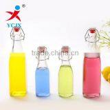 250ml/500ml/1000ml Transparent Glass Round Bottles With Swing Top